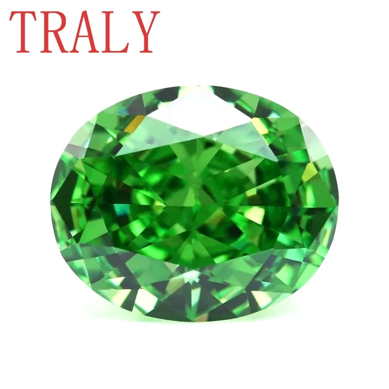 

Травяной зеленый цвет овальной формы из высокоуглеродистого алмаза 3EX Cut 5*7 мм-13*18 мм имитация алмаза свободный камень