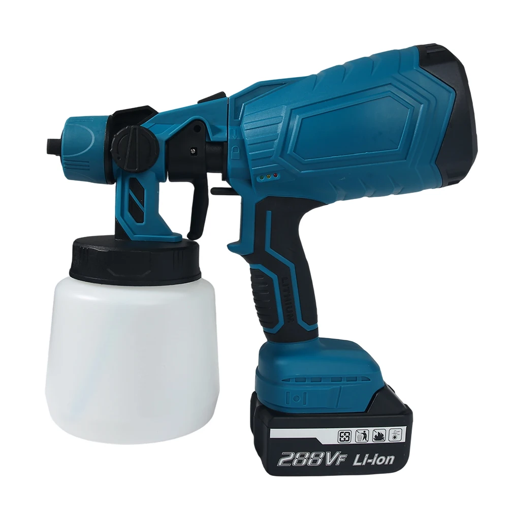 1000ML Elektrische Spritzpistole HVLP Farbsprühgerät Auto-Stahlbeschichtung Airbrush Kabelloses Farbsprühgerät für Makita 18V Akku – Detail 16