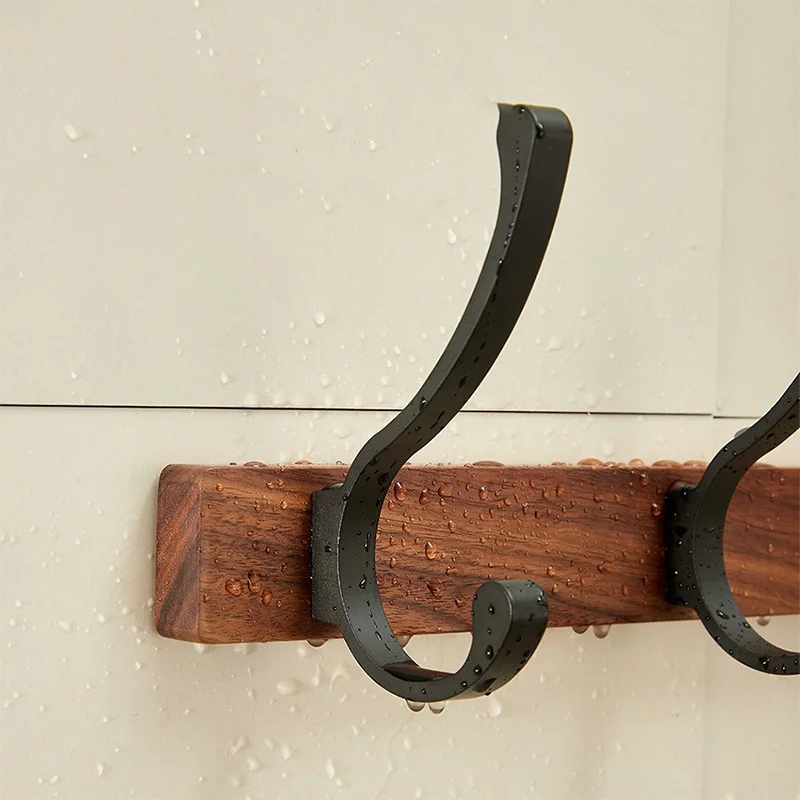 Natural Wood Clothes Hanger Wall Mounted Coat Hook Room Decorative Key Holder Hat Scarf Handbag Storage Hanger Bathroom Rack 6