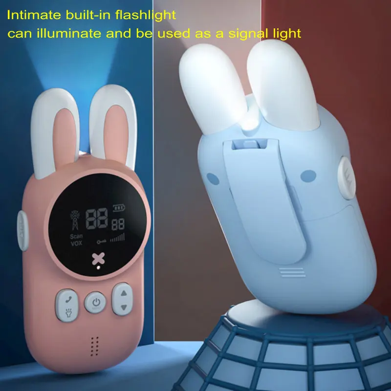 Children's Walkie Talkie Kids Mini Toys Handheld Transceiver 3KM Range UHF Radio Lanyard Interphone Talkie Walkie Birthday Gifts 2