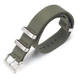 Premium High-Density Nylon Watch Strap - Soft & Durable Sport Wristband Accessories for 22mm (Army green)
