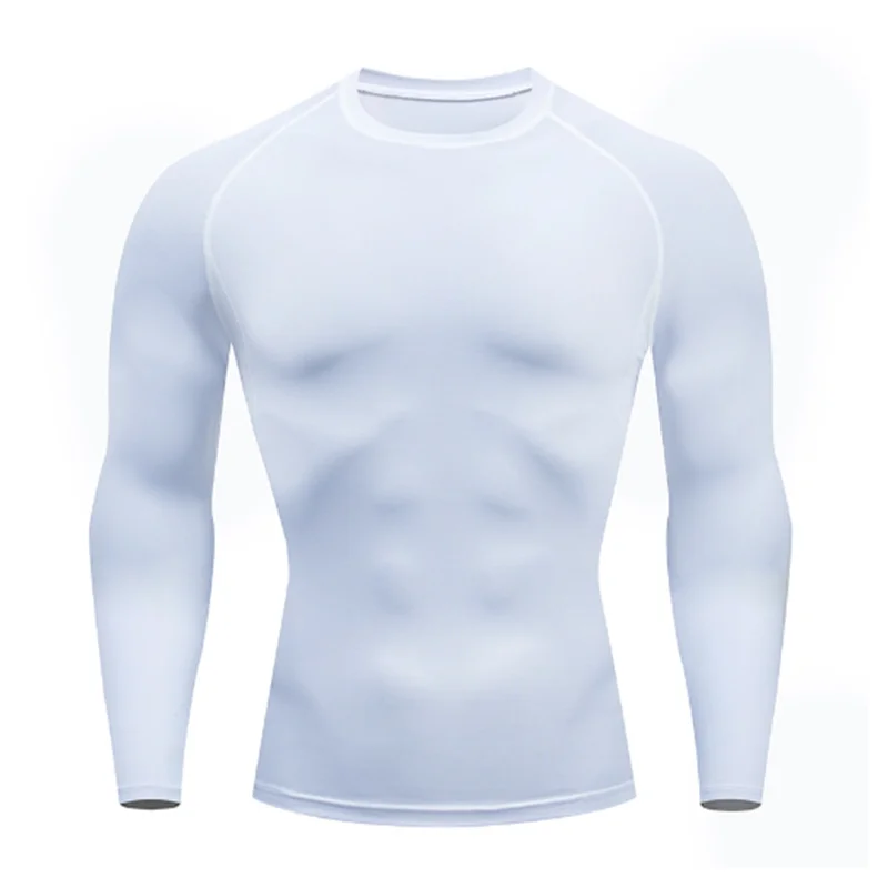 Men's compression running T-shirt fitness tight short sleeved T-shirt training jogging shirt gym sportswear quick drying 5