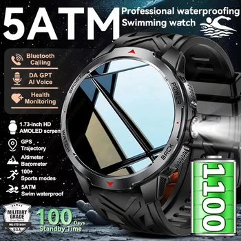 1000mAh Super Capacity Battery Adult Men Smart Watch 1.7-inch Large Screen Bluetooth Call IP68 Waterproof SmartWatch Sports