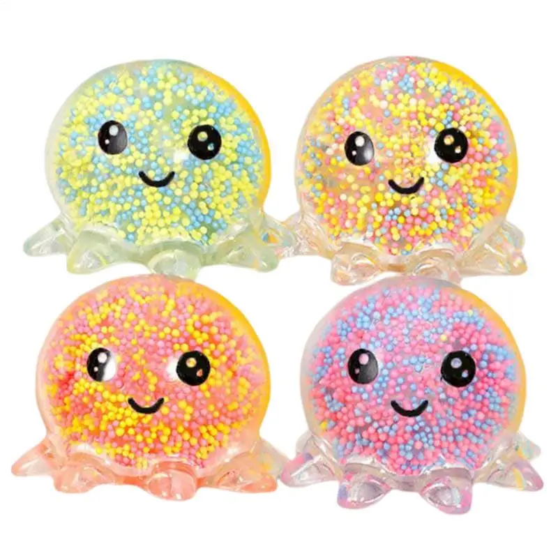 1PC Glowing Light Squid Vent Ball Squeeze Decompressions Toy Bubble Octopus Ball Stress Relief Toy Birthday Gift For Kids child