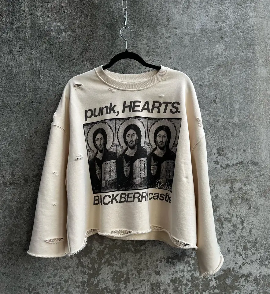 Y2k Long Sleeve Hip Hop Men Rags Tees Letter Gothic Print Flare