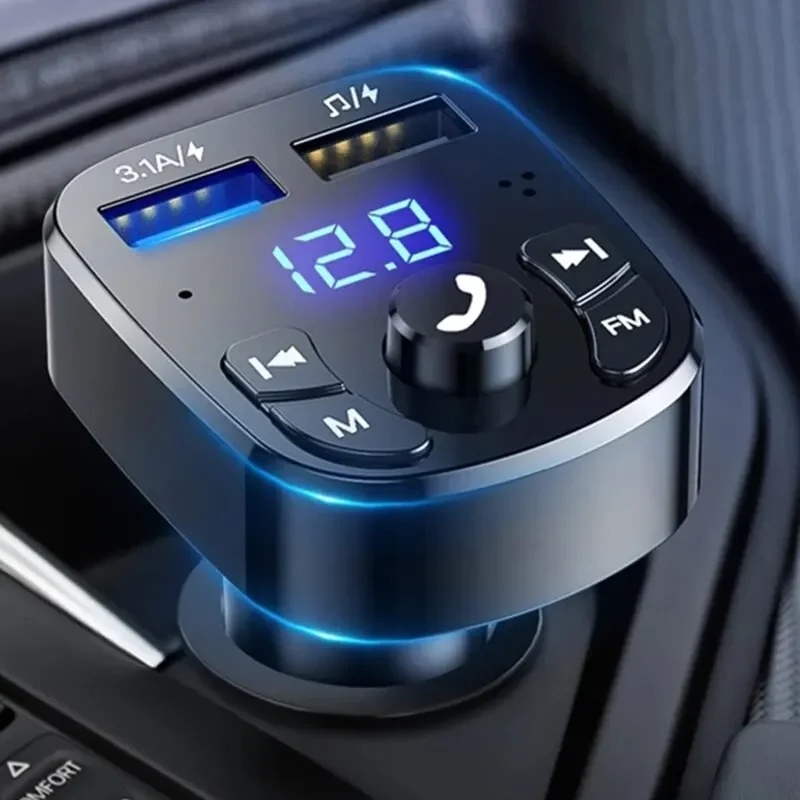 Bluetooth FM Transmitter Car MP3 player Dual USB fast charger FM Bluetooth receiver Bluetooth 5.0 USB flash drive plug car kit
