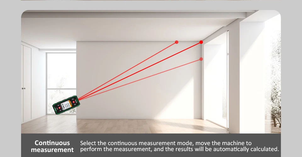 SW-6100GT 2-in-1 Laser Rangefinder Wall Scanner Metal Wood Stud Live Cable Detec