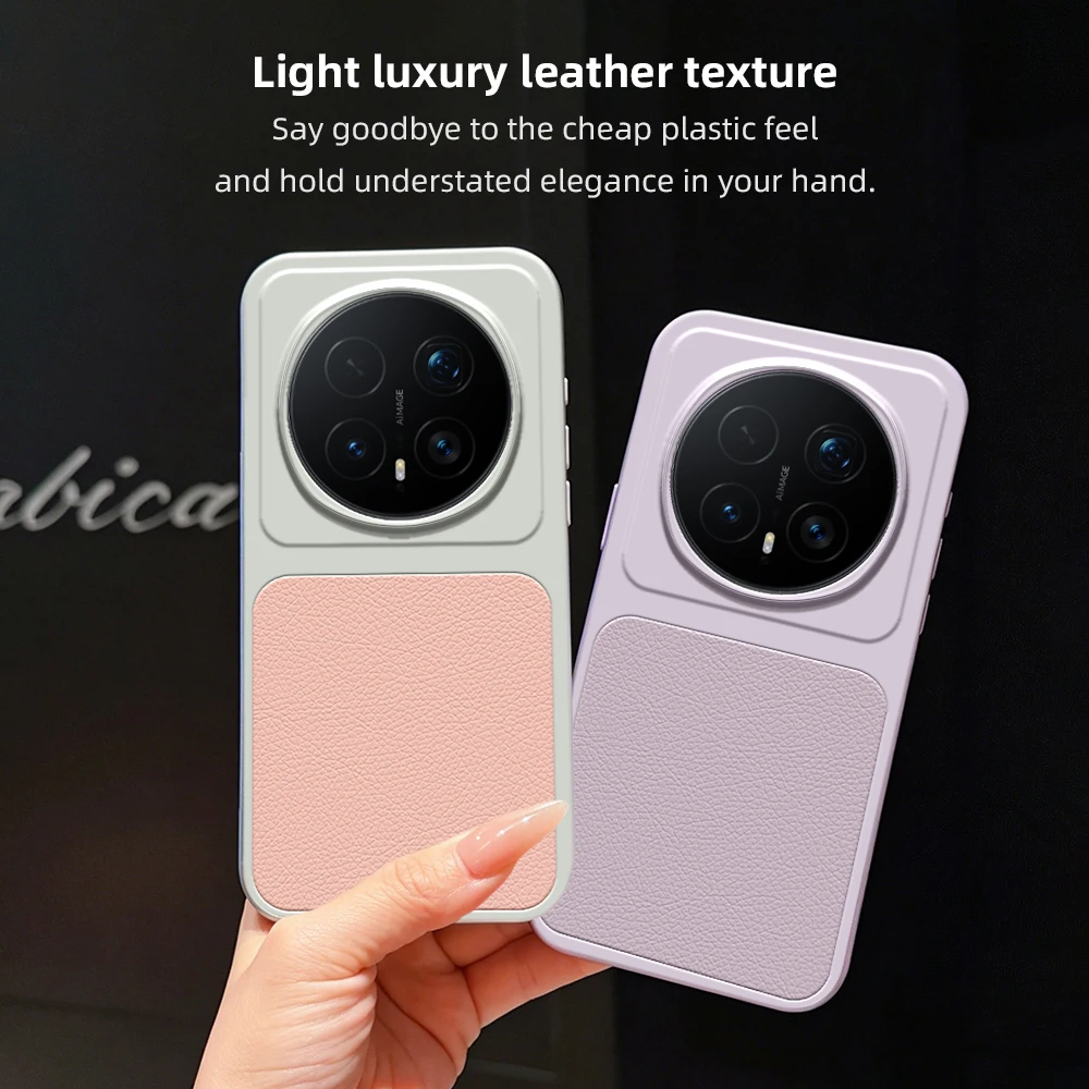 Luxury Shockproof Hybrid Leather Texture Case with Camera Protection