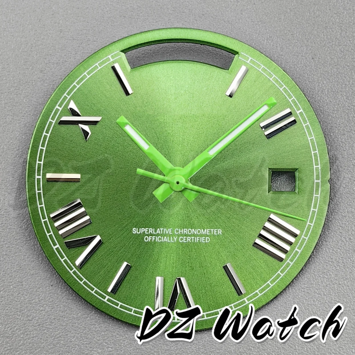 Sunberts 29MM Roman Edge Watch Dial with Dual Date Calendar and Hands for Automatic Movement Watches