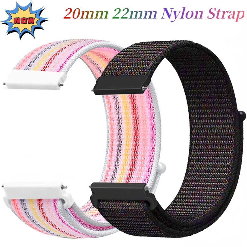 Versatile Nylon Smartwatch Strap - 20mm/22mm, Durable & Adjustable Band