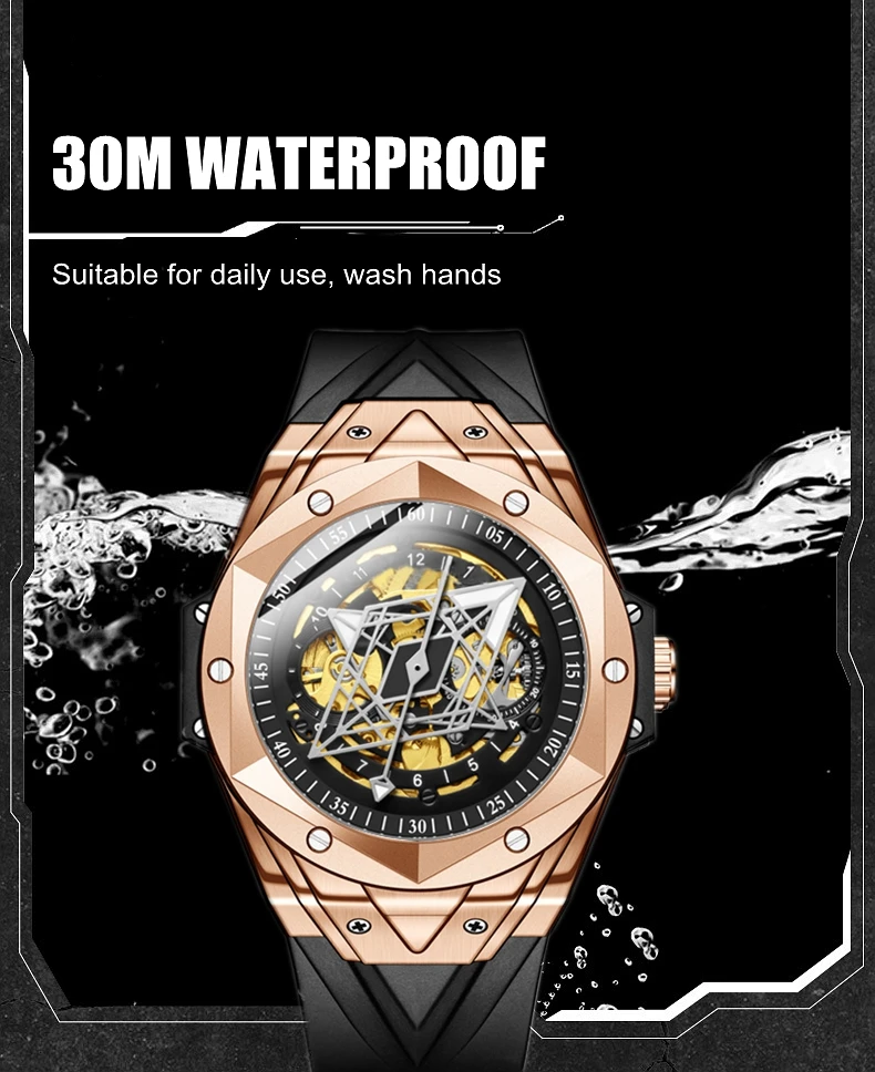Top Brand New Mens Watches Luxury Business Skeleton Automatic Mechanical Watches Fashion Sport Full Stainless Steel AAA Clocks