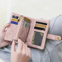 New Women Wallets Short Hasp Pu Leather Purses Multifunctional Large Capacity Money Bag Small Solid Coin Card Holders Carteras 2