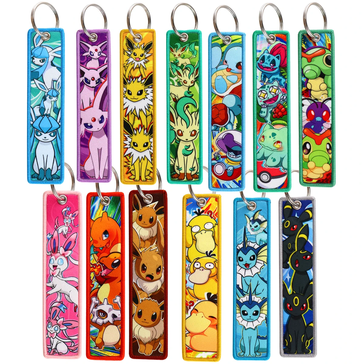 

Cute Anime Keychain for Motorcycles Cars Embroidery Key Fobs Key Tag Key Ring for Men Women Accessories Cosplay Gifts Toy