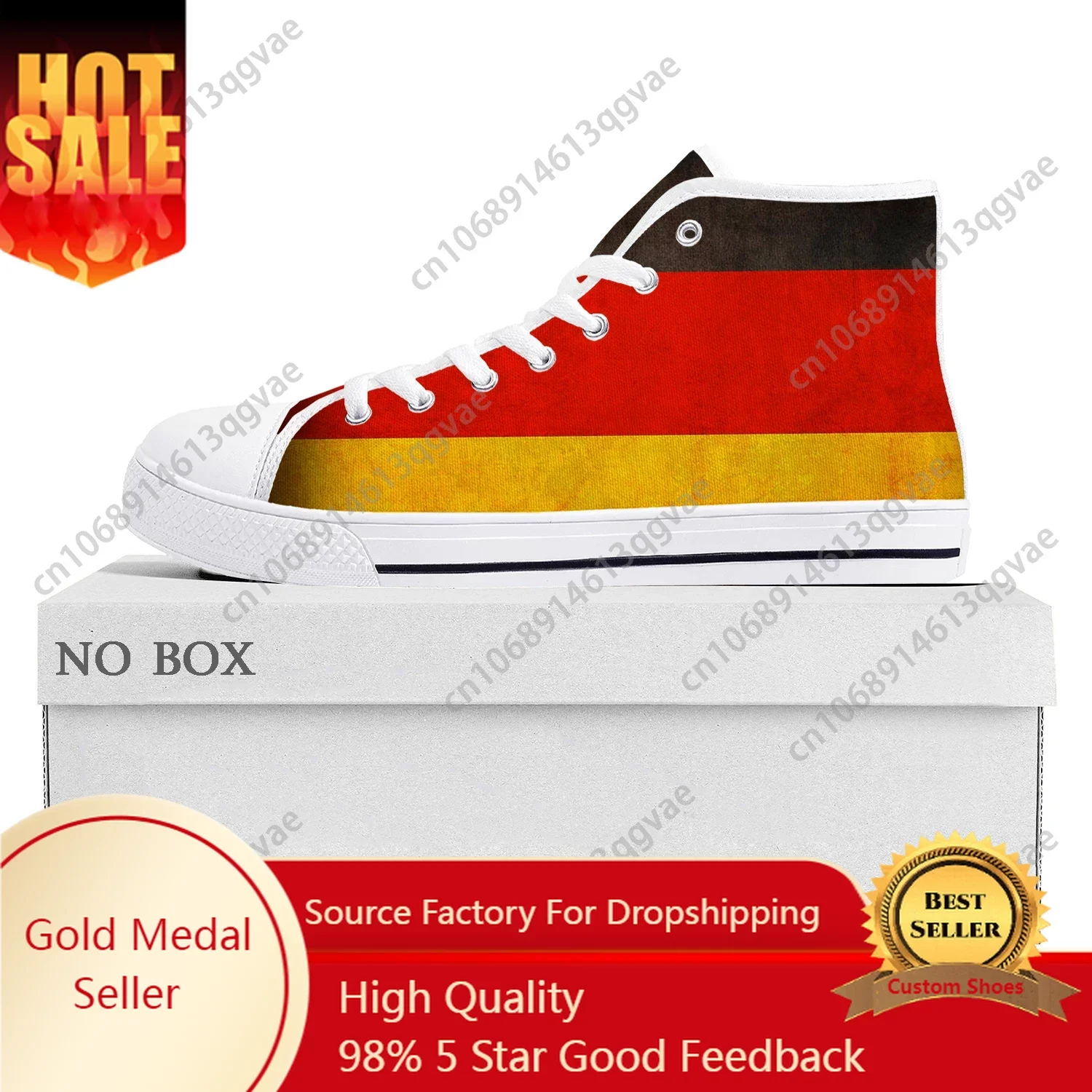 

German Flag High Top High Quality Sneakers Mens Womens Teenager Canvas Sneaker Germany Casual Couple Shoes Custom Shoe