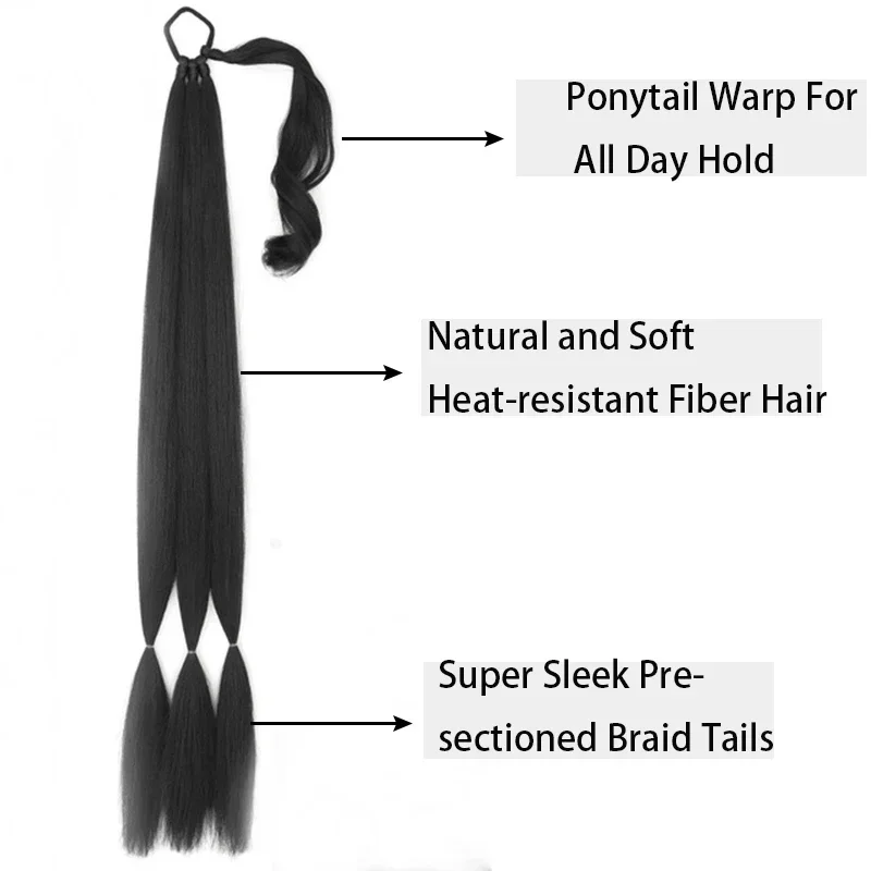 Braids Ponytail Extensions 30" for Women Synthetic Heat-resistant