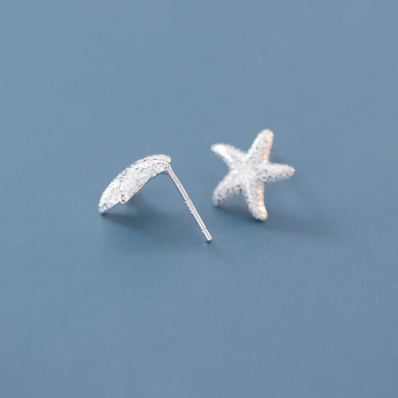 INZATT Real 925 Sterling Silver Starfish Stud Earrings for Women Cute Animal Fine Jewelry Trendy Accessories In Summer - Image 5