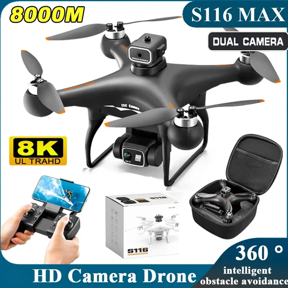

new Professional S116 MAX Drone 4K WIFI FPV Camera 360° Obstacle Avoidance Brushless Motor RC Quadcopter Mini Dron Toy S116MAX
