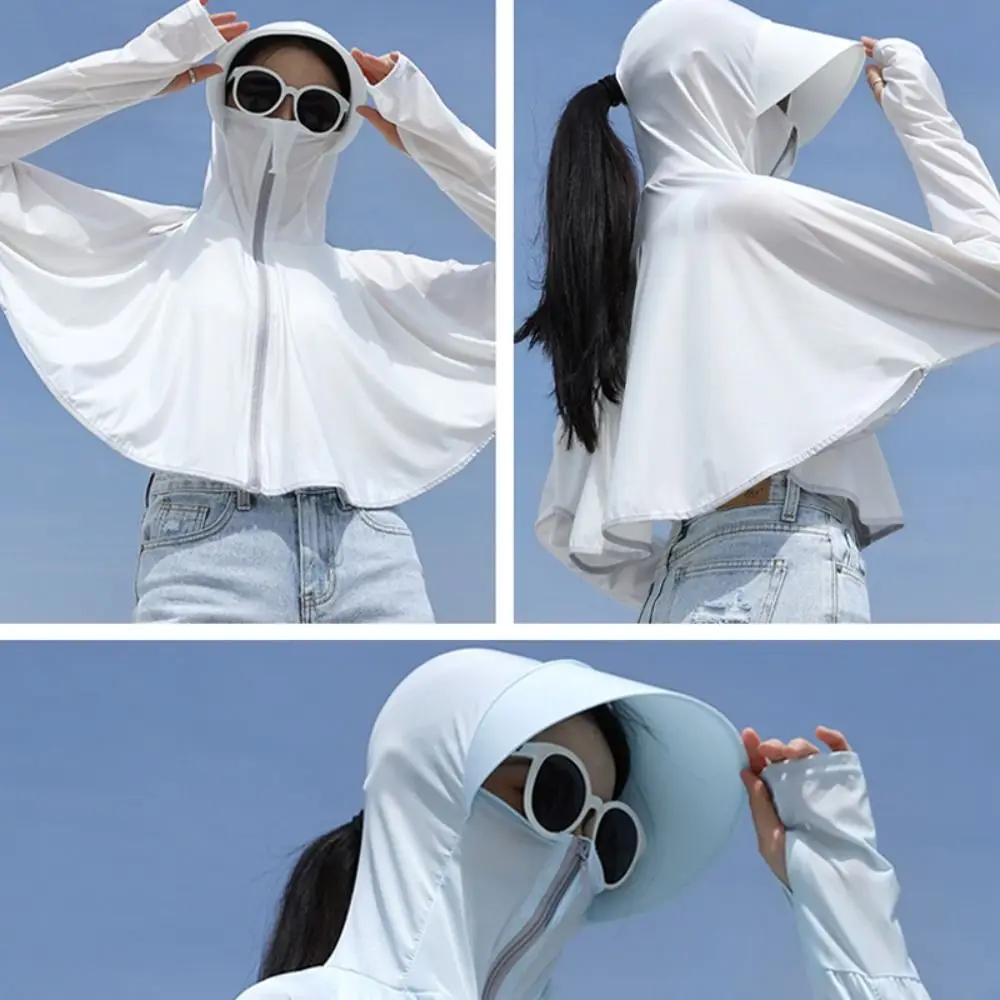 Summer Female Sun Protection Clothing UV Protection Long Sleeve Ladies Cloak Breathable Outdoor Sports Sunscreen Hoodie