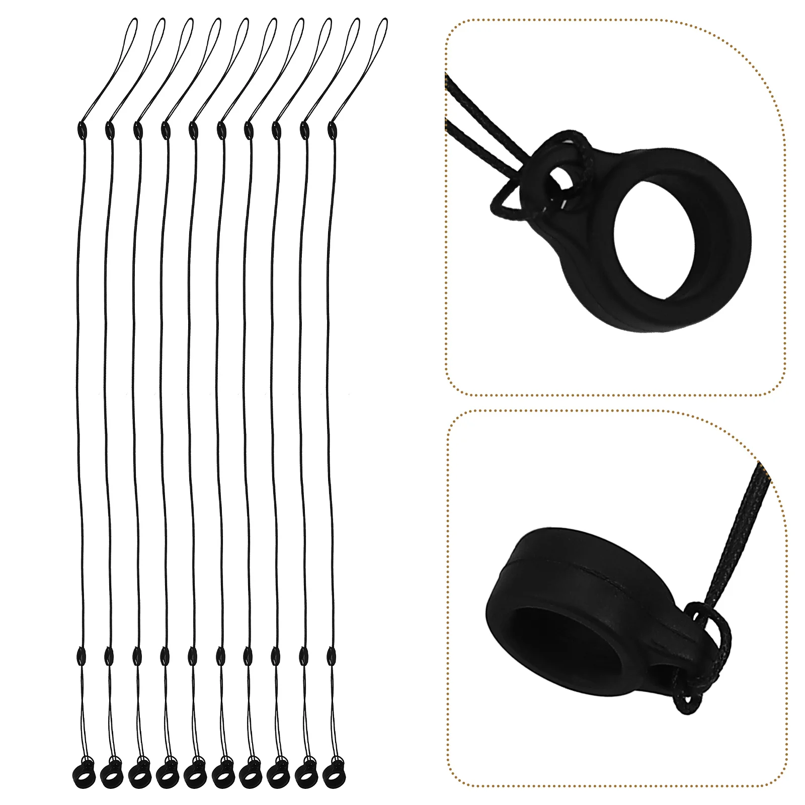 

10 Pcs Signature Pen Elastic Cord Lanyard Belts Lost Lanyards Anti-lost Security Cords Stretchable Ropes Silica Gel Nylon