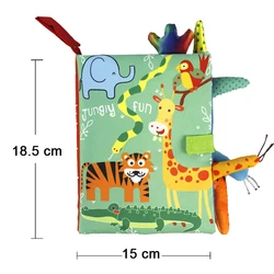 3D High Contrast Sensory Cloth Baby Books for Early Learning and Stroller Play (Tiger 550)