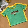 Women Gothic Vintage O Neck Slim Crop Tops Short Sleeve T-Shirt For Summer Y2k Streetwear GUYANA Letter Print Sporty Baby TShirt 1