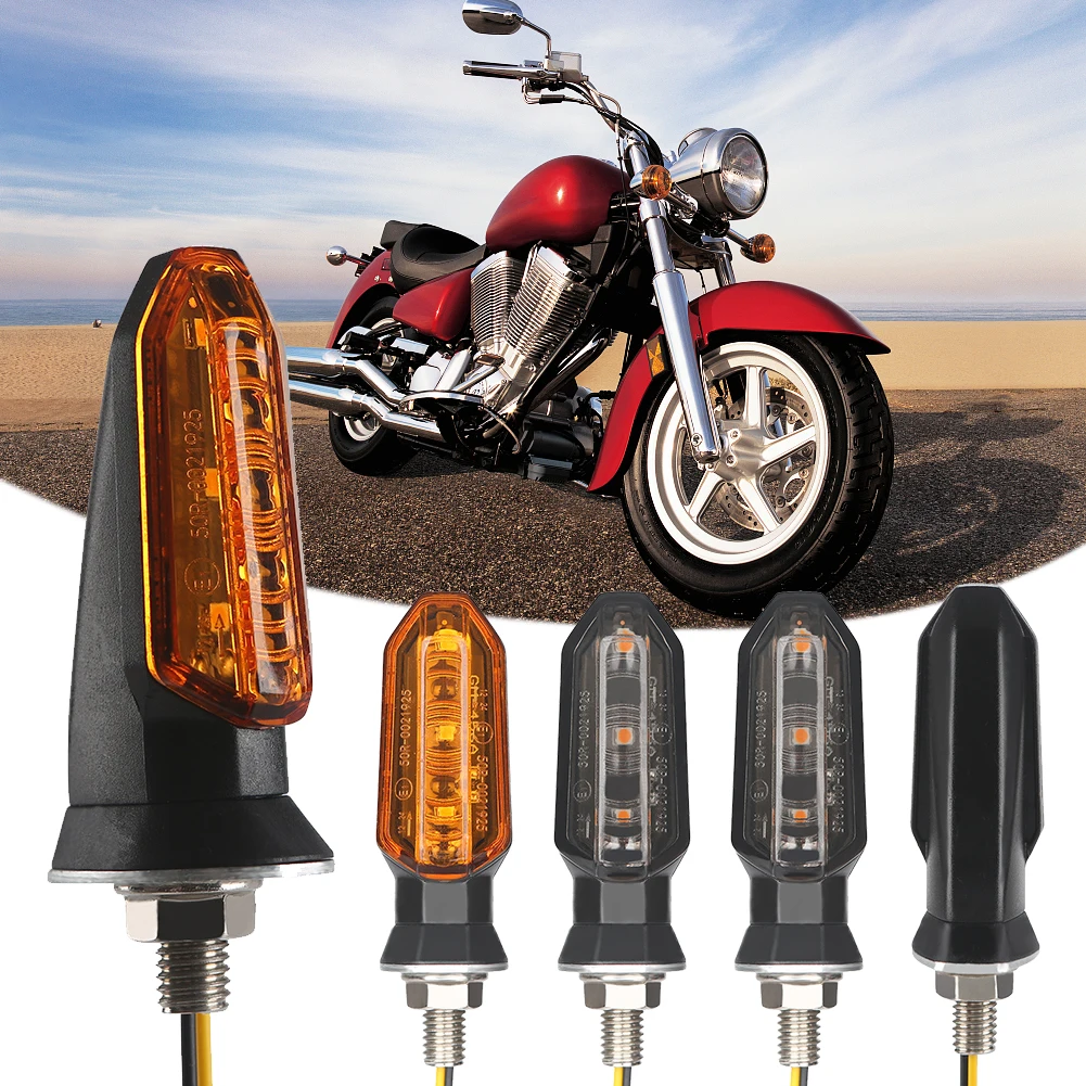 1 Paar Motorfiets Richtingaanwijzer Universal Motor Flasher 3 Led Waterdicht Amber Light Achterlicht Custom