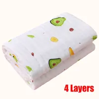 Baby Bath Towel Boy Girl Cotton Blanket For Newborn Bathrobe 4-Layer Gauze Washcloth Infant Swaddle