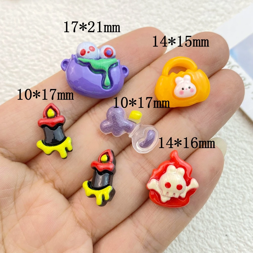 Description Picture 3 of item10Pcs New Cute Resin Animal Halloween Series Flat Back Parts Embellishments For Hair Bows Accessories