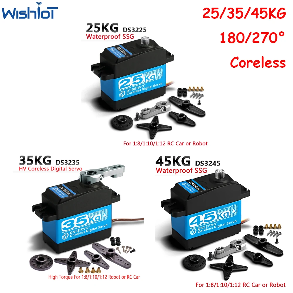 

25kg 35kg 45kg High Torque Coreless Digital Servo DS3225 DS3235 DS3245 Stainless Steel Gear 180/270 Degree for Baja Car RC Robot