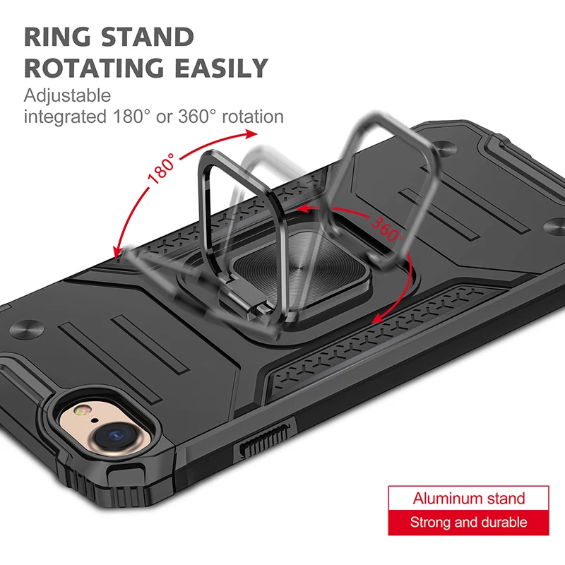 Magnetic Metal Ring Stand Holder Phone Case Cover For iPhone 11 12 13 14 Pro Max Xs XR X 8 7 6 6s Plus SE 2022 Coque Fundas Capa 13 cases