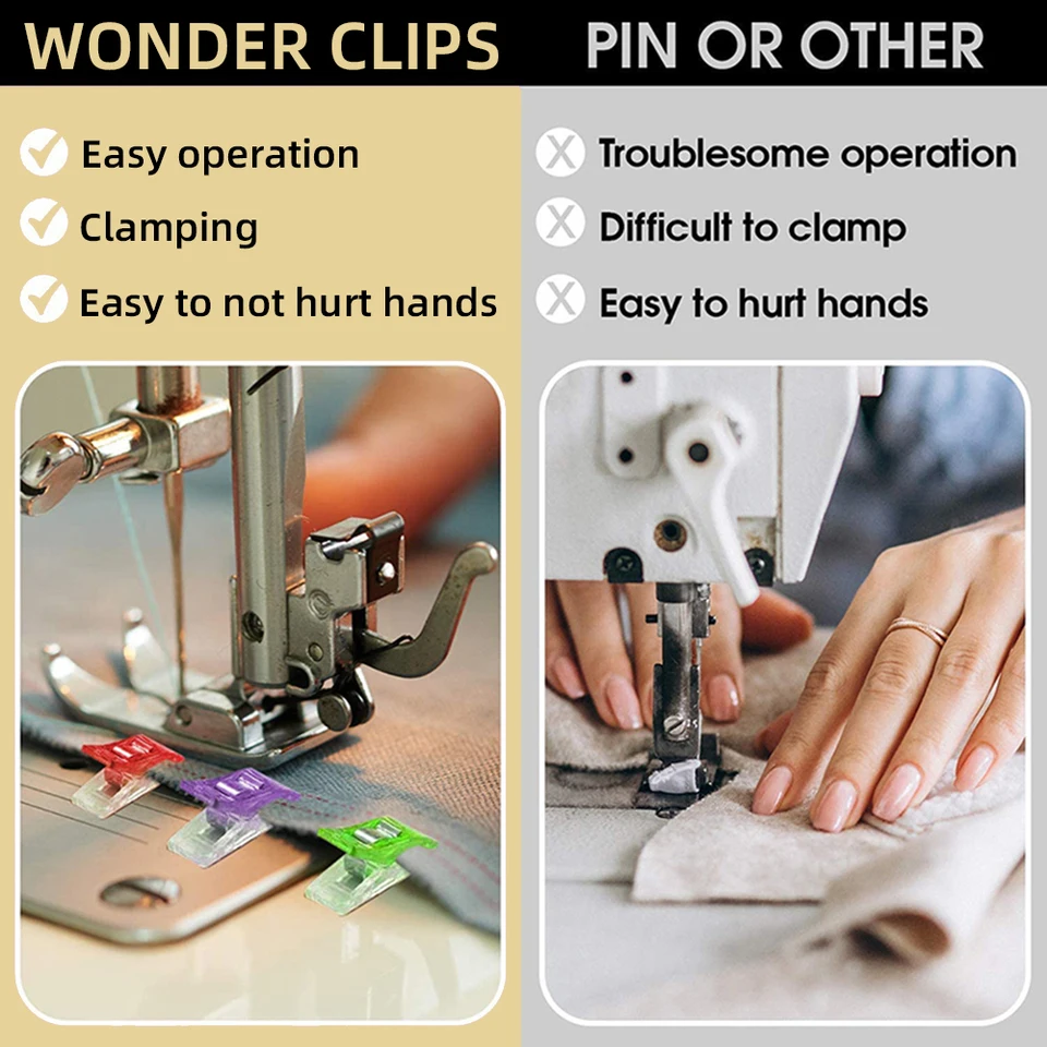 100 Clip Per Cucito E Quilt - Ferma Stoffa Colorato Per Craft, Uncinetto E Lavori Fai-da-te