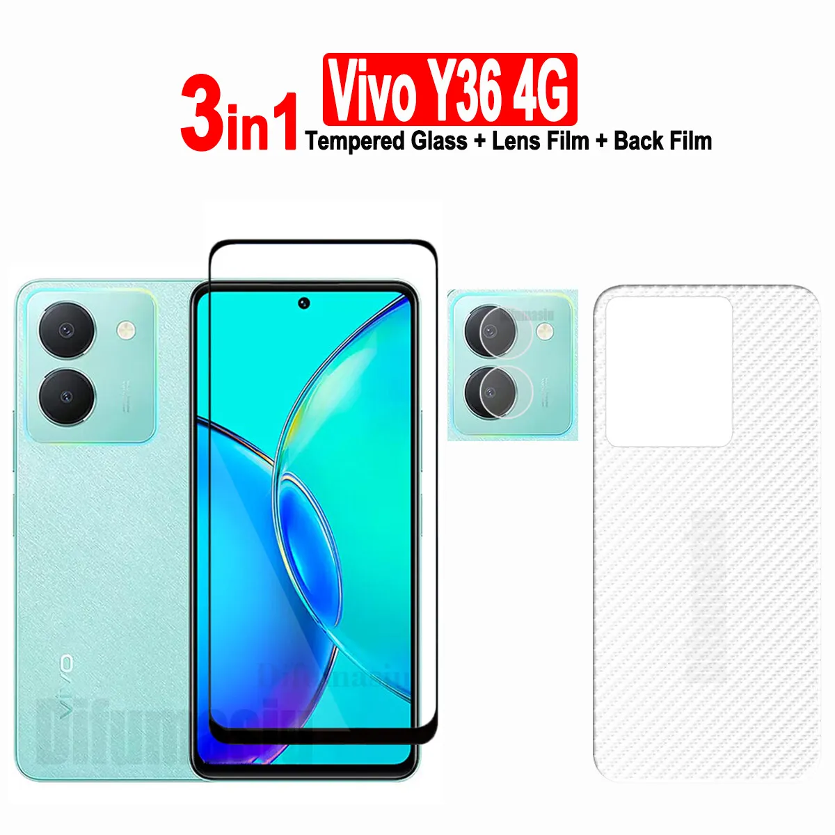 

For Vivo Y36 (4G) Tempered Glass Vivo Y78 Y52 Y72 Y76 Y20S Y20i Y01 Y02 Y15A Y15S Y16 Y21T Y22S Y33S Y33T Y35 Screen Protector