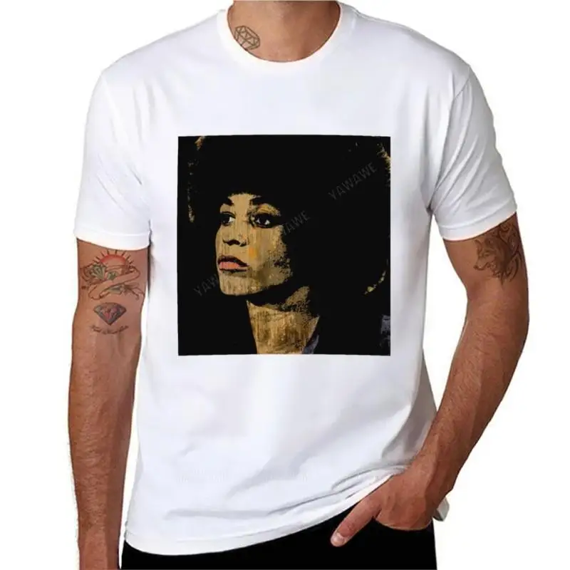 Мужская футболка, брендовые топы, летняя футболка ANGELA DAVIS, Мужская короткая футболка, быстросохнущая футболка, Мужская футболка для роста s
