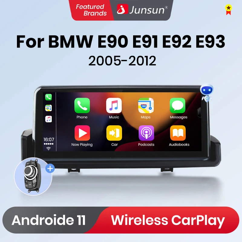Junsun Ai Voice Wireless Carplay Car Radio Multimedia For Bmw E90 E91