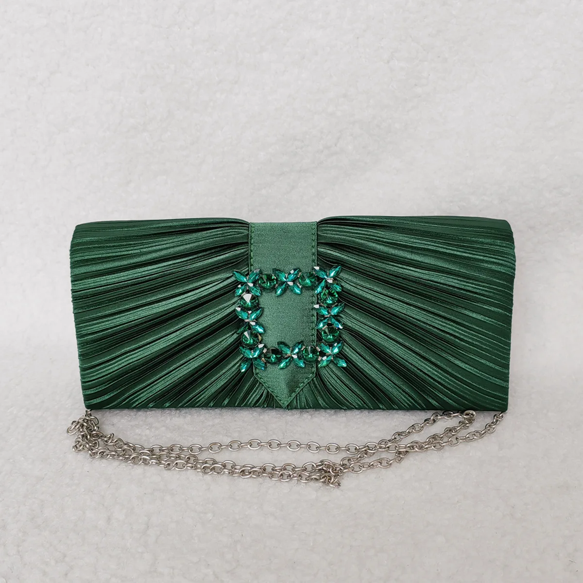 Dark Green Sequin Shoulder Bag/Handbag with Chain Strap for Cocktail, Evening&Party