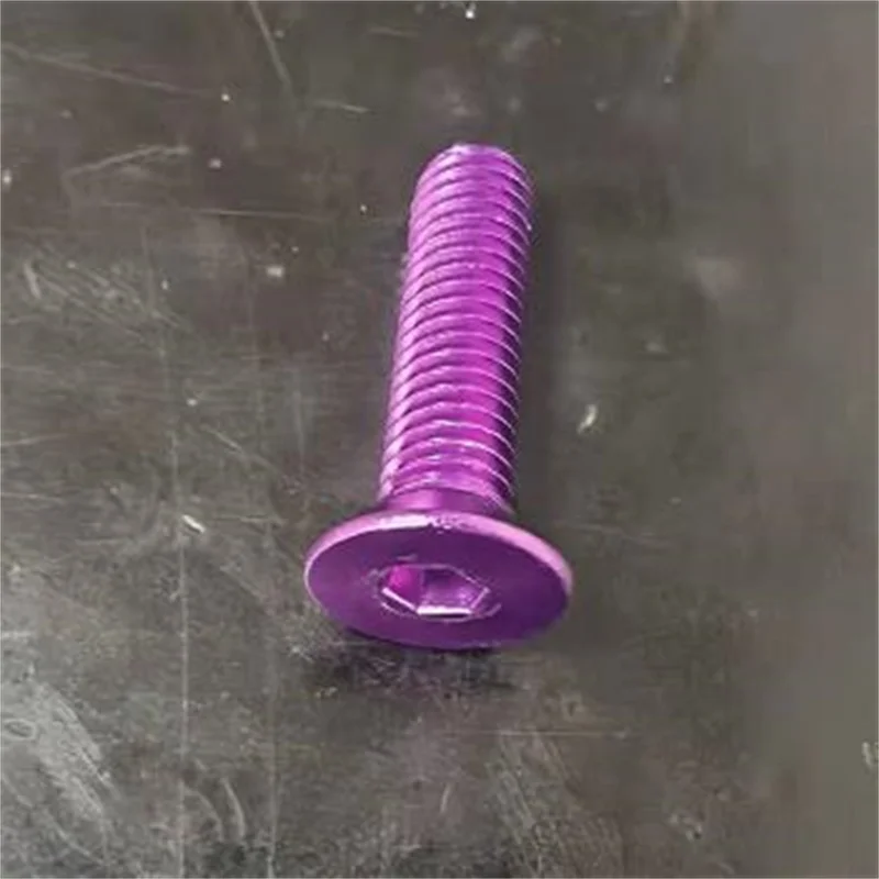 10PCS Colorful Aluminum Countersunk Hex Screws - Assorted Sizes