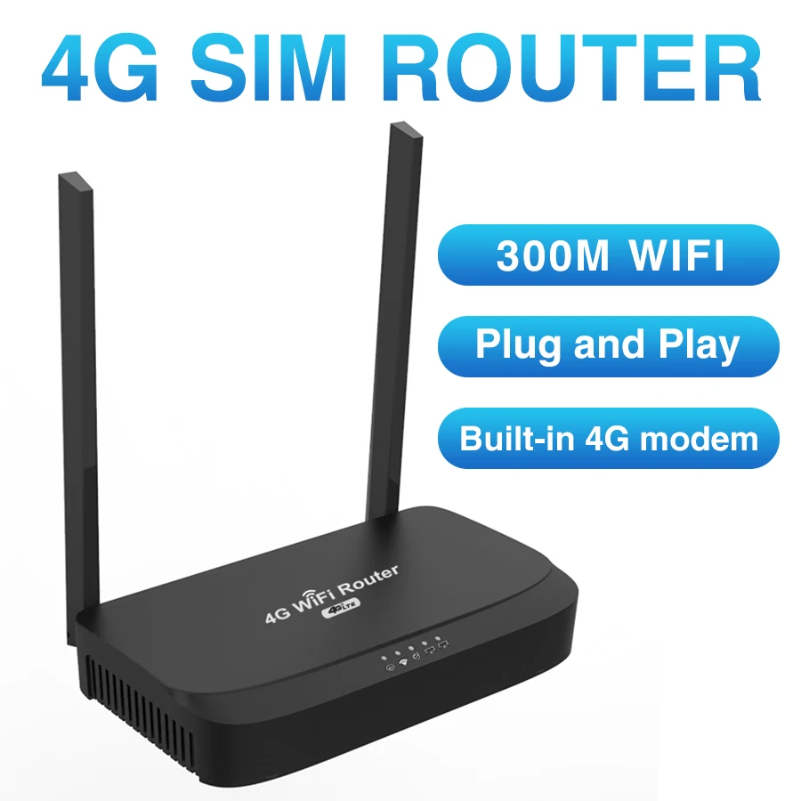 Modem Roteador sem Fio para Casa Doméstica Antena de Rede Modem 4g Wifi Sim Card 300mbps Módulo Ec200aeuha Lan Wan 4ghz 2.4ghz - Imagem 4