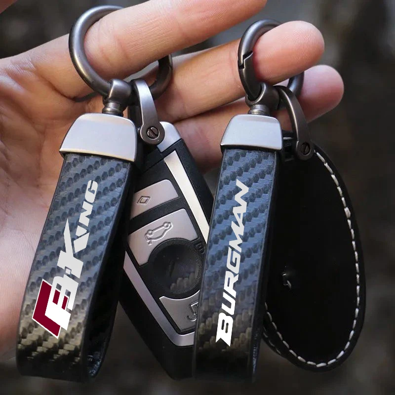 

Motorcycle Key Chain Holder Keyrings Lanyard Leather Keyring Accessries for Suzuk Bandit Burgman B-KING Motorcycle Accessories