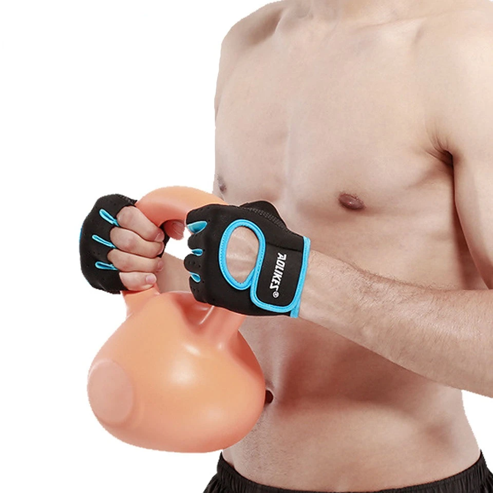 1 Pair Men Women Gym Half Finger Sports Fitness Exercise Training Wrist Gloves Anti-slip Resistance Weightlifting Gloves