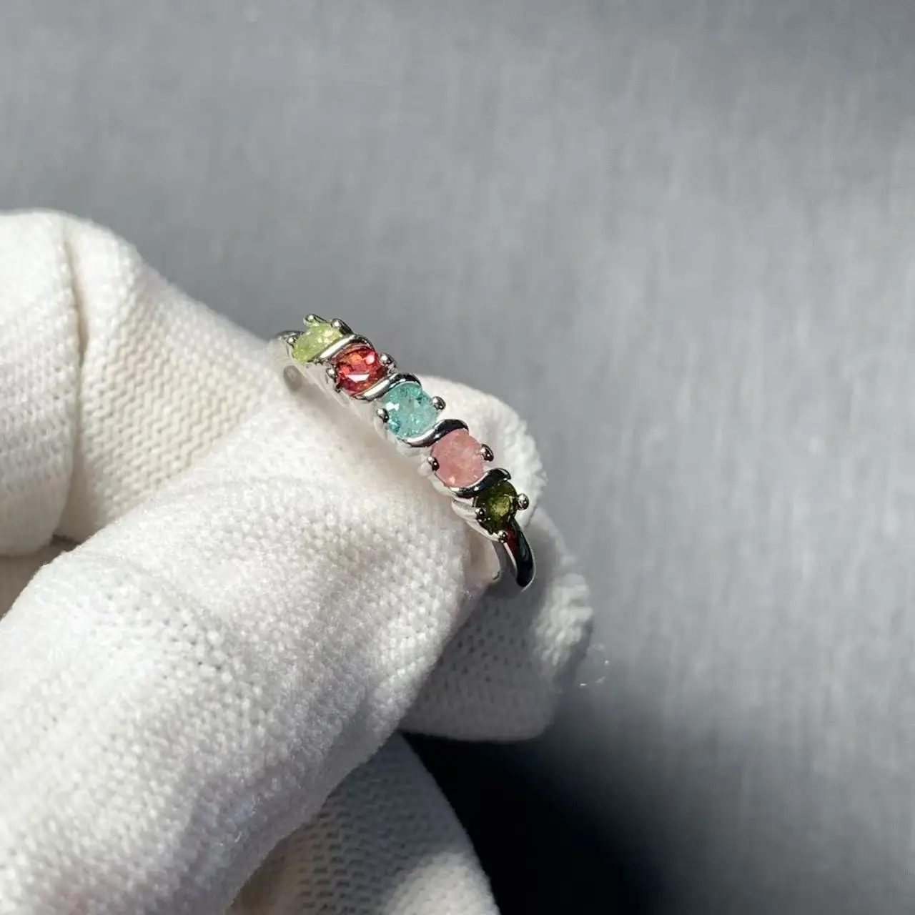 New Arrival Natural Tourmaline Rings Female  Jewelry For Women Gift Copper Cute Stone Flower