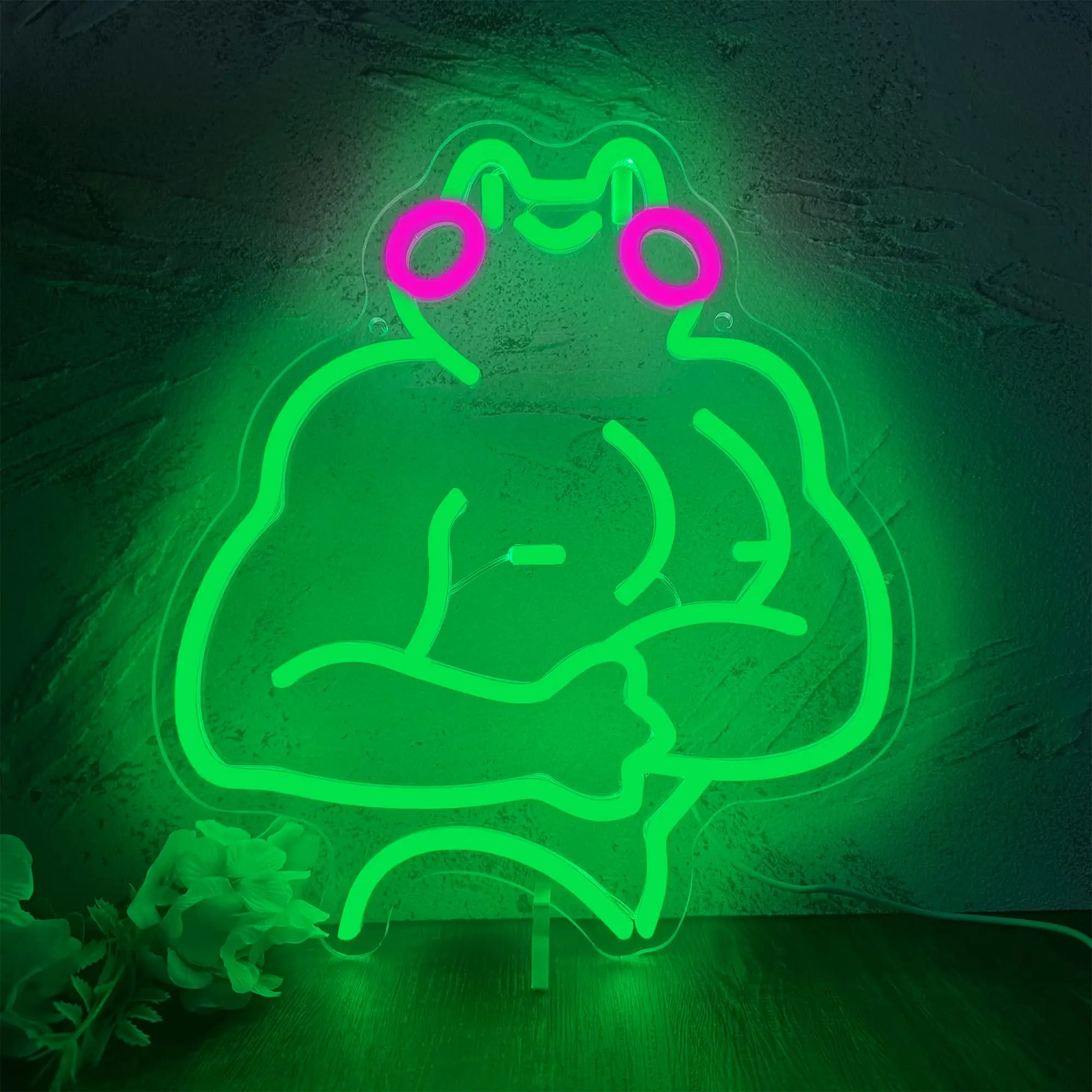 

LED Muscle Frog Neon Lights Funny Text Street Wall Art Neon Sign USB Switch Room Shop Party Club Bar Arcade Decoration Aesthetic