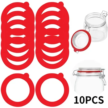 10pcs Silicone Replacement Gasket Airtight Rubber Seals Rings For Jar Lids For Glass Clip Top Jars Storage Containers Home Tools 1