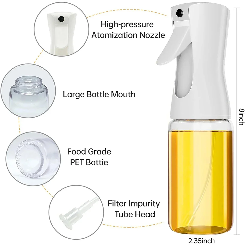 Oil Sprayer 200ml 300ml 500ml Oil Spray Bottle Kitchen Cooking Olive Oil Dispenser Camping BBQ Baking Vinegar Soy Sauce Sprayer Containers