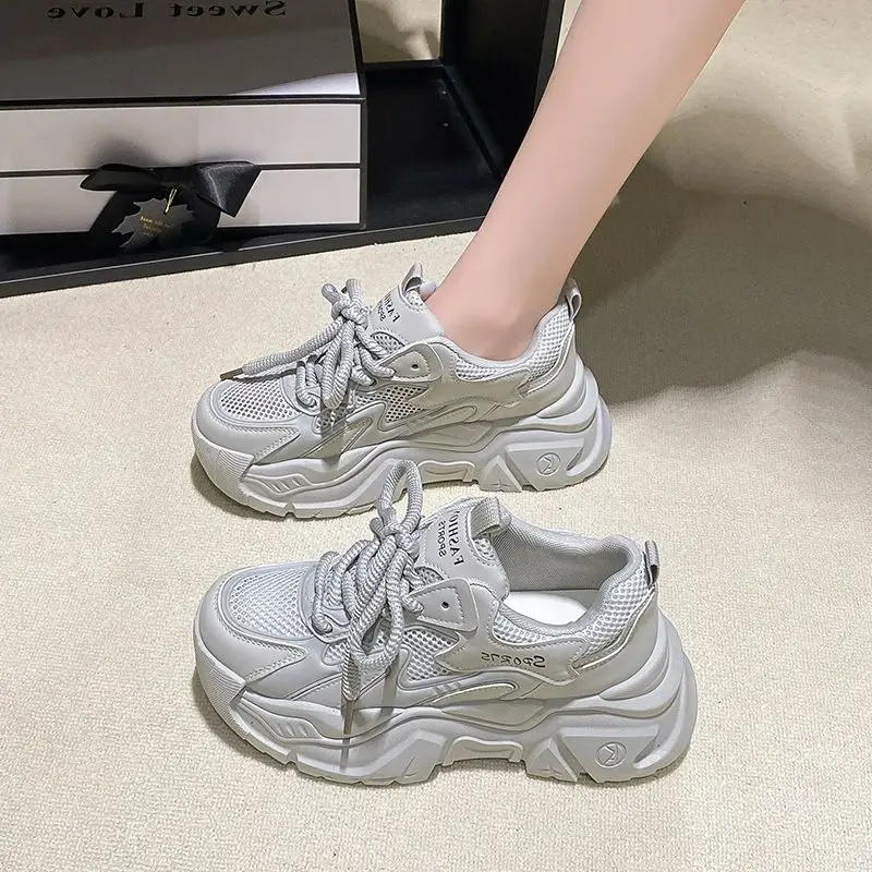 

Новинка Осень 2024, женская спортивная обувь для папы, увеличивающая рост, Женская универсальная обувь на высоком каблуке и толстой подошве, женская обувь