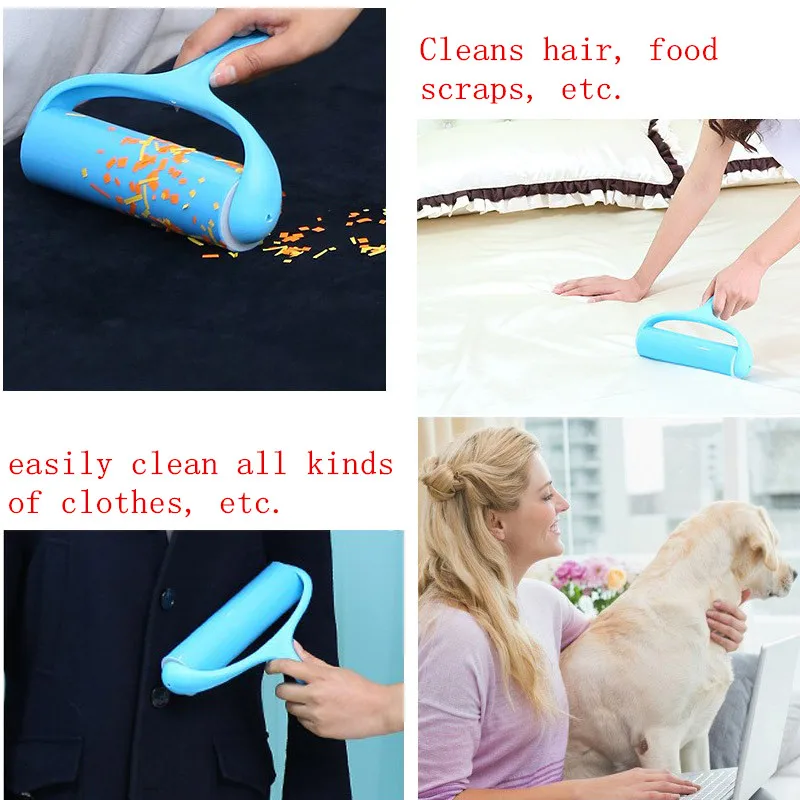 Reusable Adhesive Roller Gluing Tool Sofa Bed Carpet Cleaner Clothing Pet Hair Dust Removal Brush
