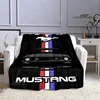 Mustang car logo printed blanket Flannel Blanket Warm blankets for beds rainbow Picnic blanket birthday present 1