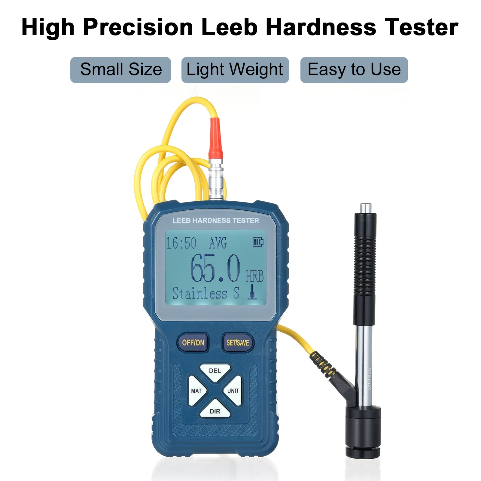 Portable Rebound Leeb Hardness Tester Meter Digital Durometer with D Type Impact