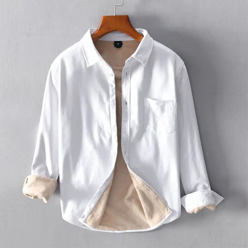 Autumn KPOP Fashion Style Harajuku Slim Fit Shirt Loose All Match Casual Thick Jacket Korean Style Button Long Sleeve Outerwear