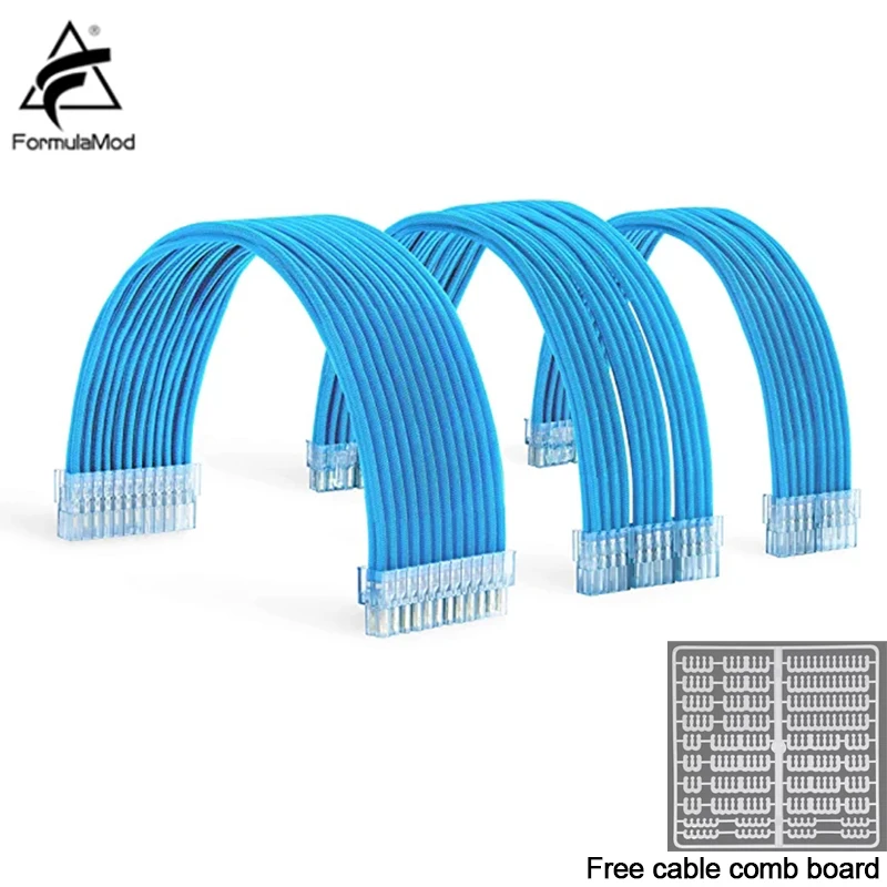 FormulaMod NCK1 Series Solid Color PSU Extension Cable Kit - 300mm ATX24Pin, PCI-E8Pin, CPU8Pin with Combs Description Image.This Product Can Be Found With The Tag Names Computer Cables Connecting, Computer Peripherals, PC Hardware Cables Adapters, Series psu extension cable kit