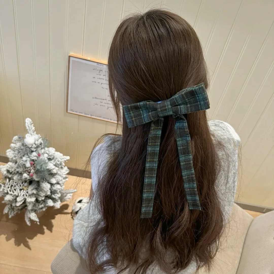 2025, elegante karierte Band-Bogen-Haarnadeln für Damen und Mädchen, Haarspangen, Klaue, Haarspangen, Zubehör, Haarspange, Kopfschmuck, Kopfbedeckung, Ornament – Detail 4